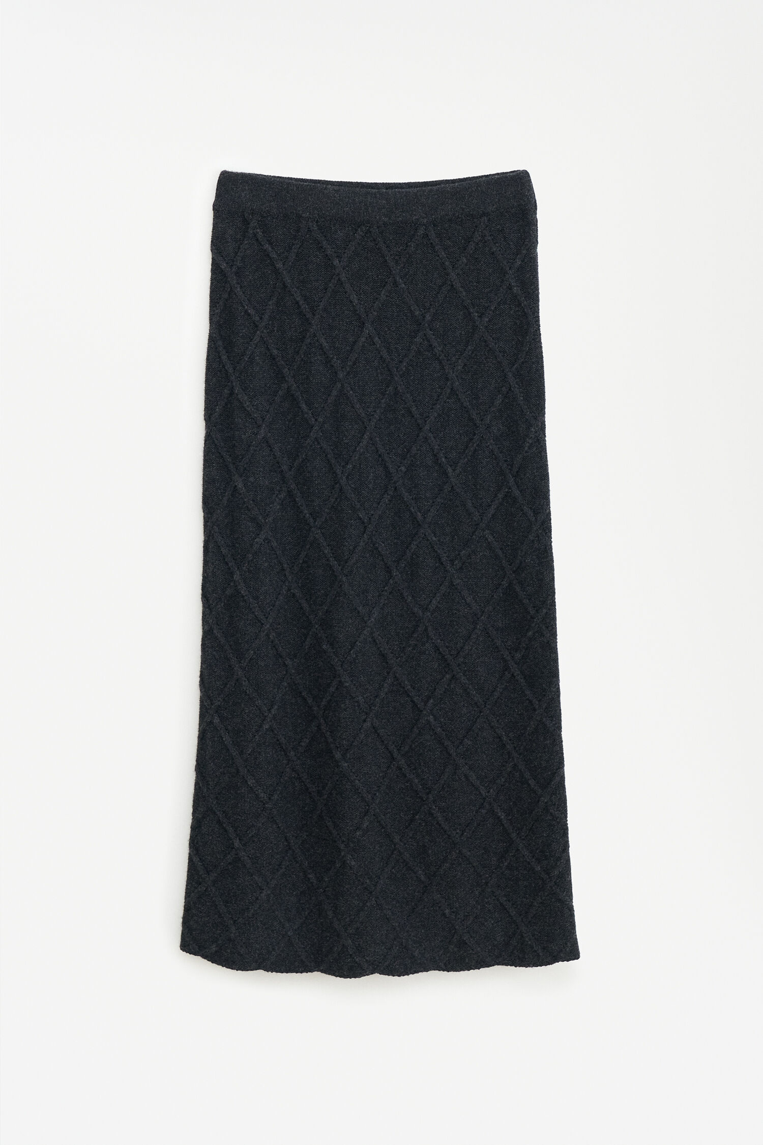 Diamond Cable Skirt - Anthracite Melange | FILIPPA K